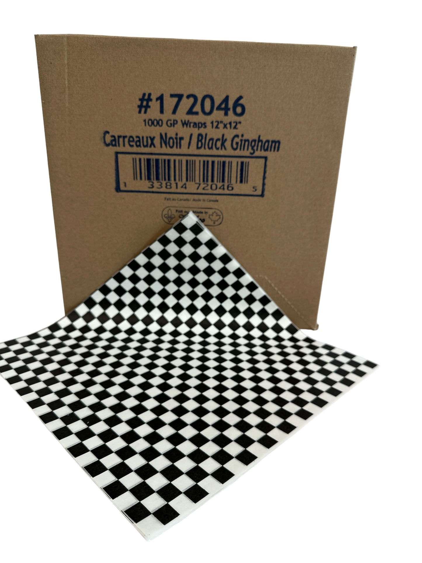 Liners: Greaseproof Black Checkered 12"x12" (1000/box)