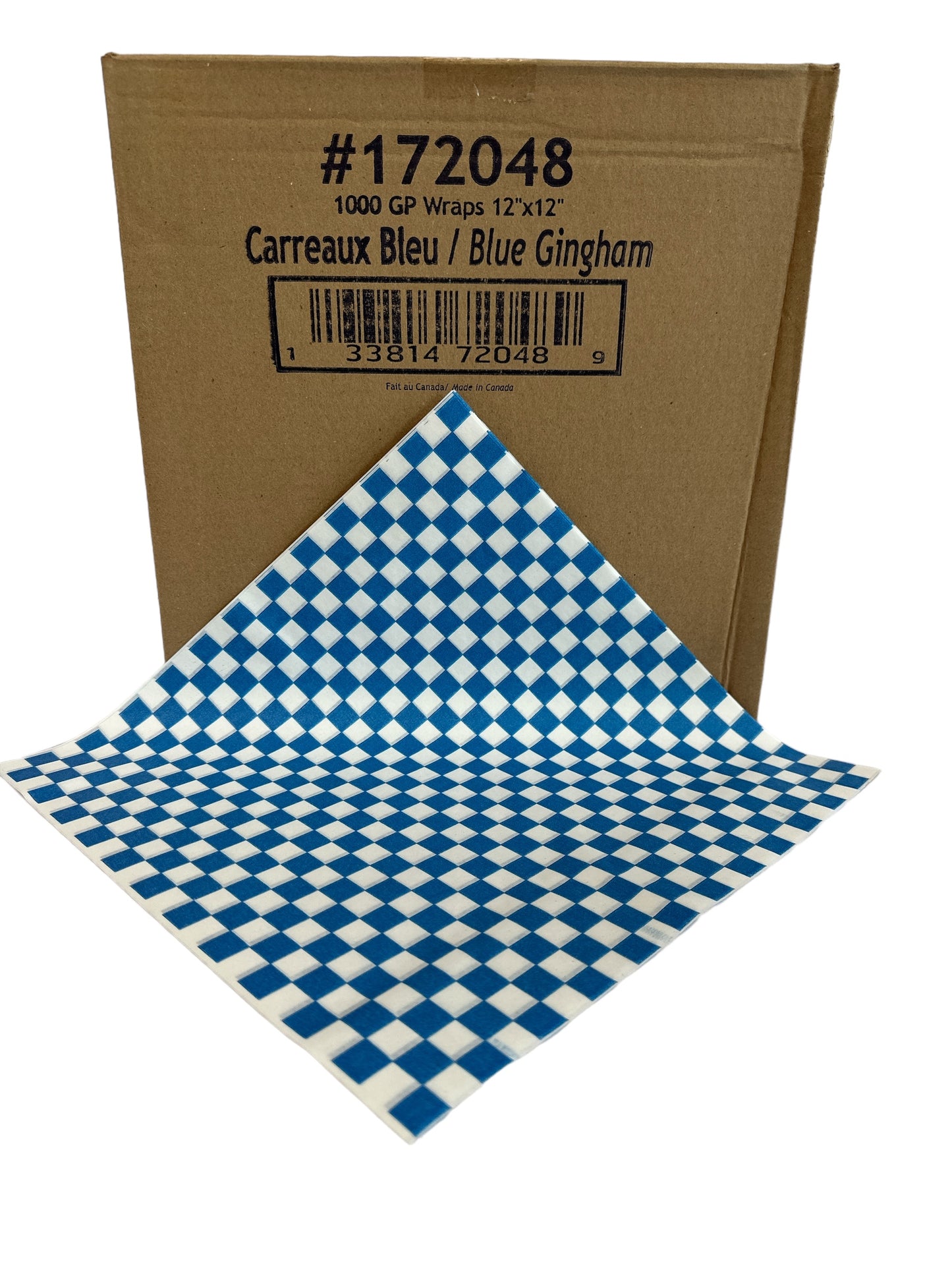 Liners: Greaseproof Blue Checkered 12"x12"(1000/bx)