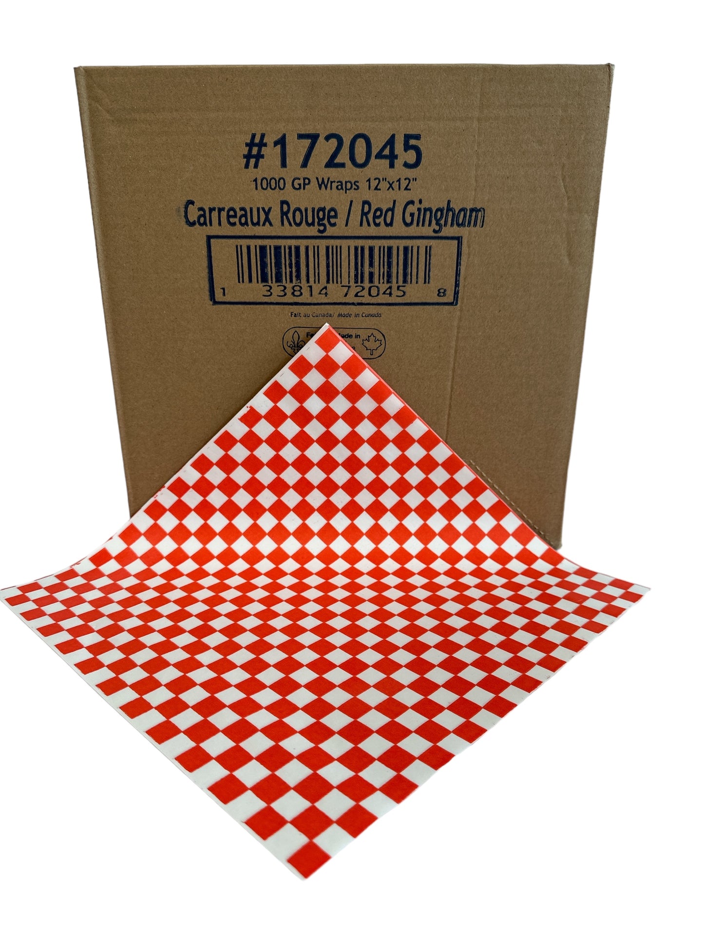 Liners: Greaseproof Red Checkered 12"x12"(1000/bx)