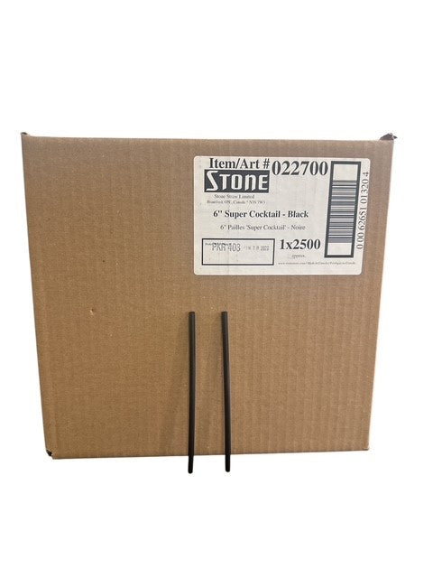 6" Black Super Cocktail (1x2500) (Stone 022700)