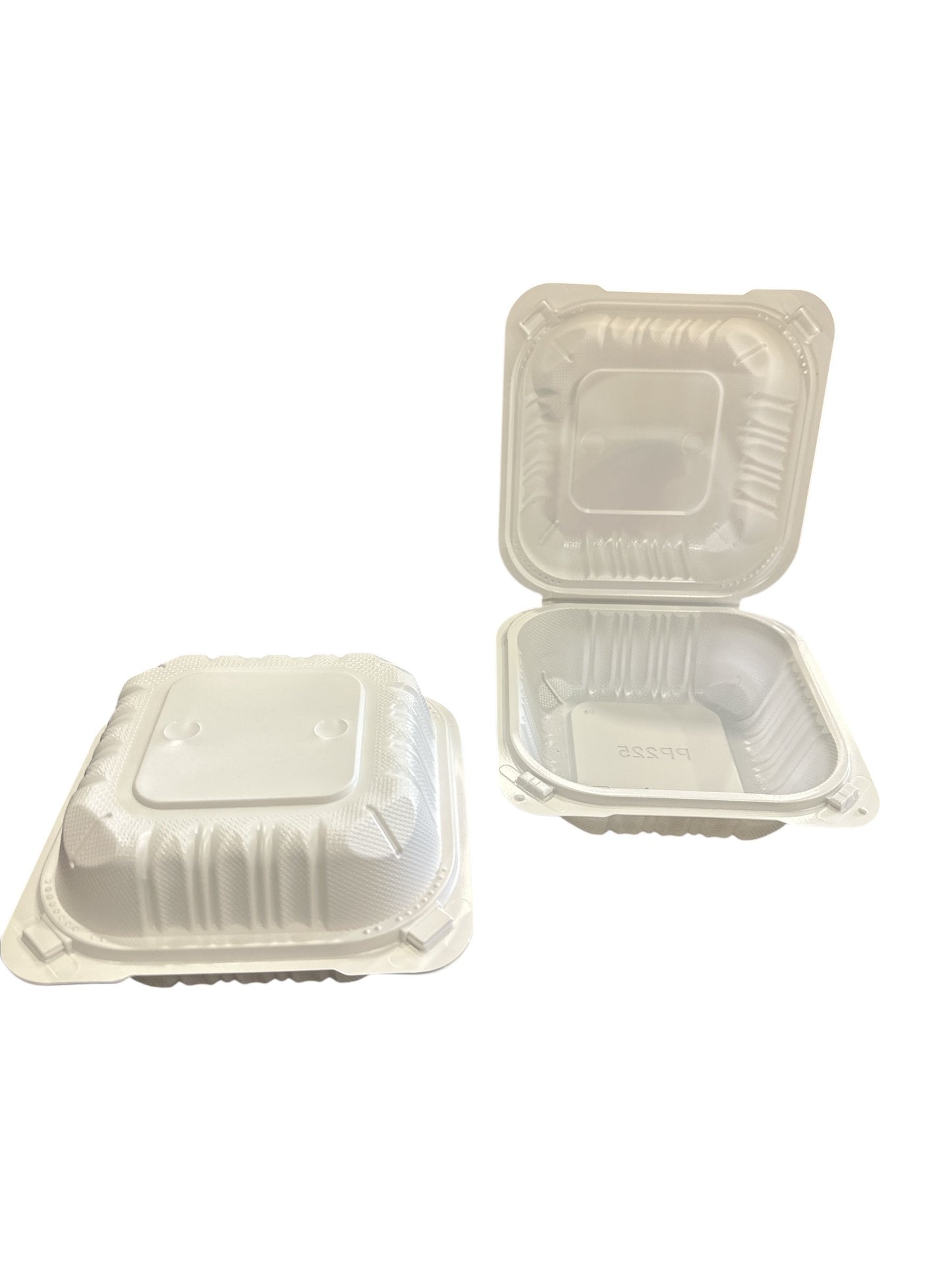 6x6 Recycled Plastic Take Out Container: White  250/ctn