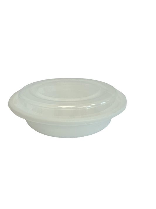 7" Round WHITE Container: 150/combo 24oz. *MBS*