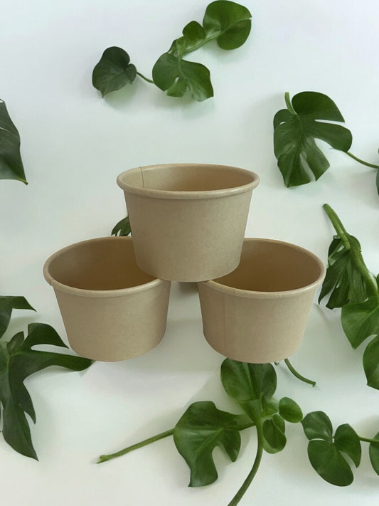 3.5oz. Kraft Compostable Bamboo Portion Cups