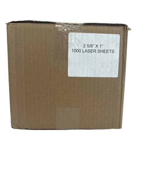 Laser Sheet Labels 2 5/8" x 1"