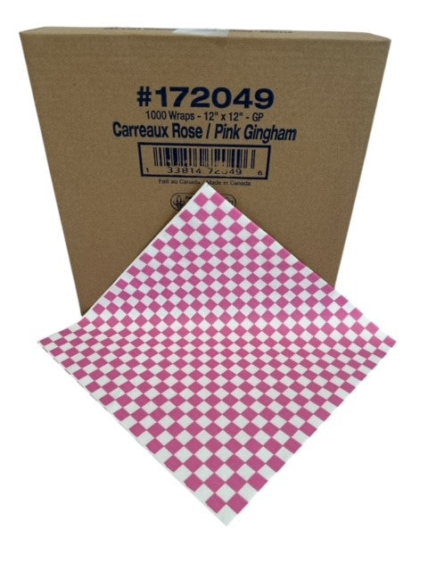 12 x 12 Greaseproof Checkered Liners